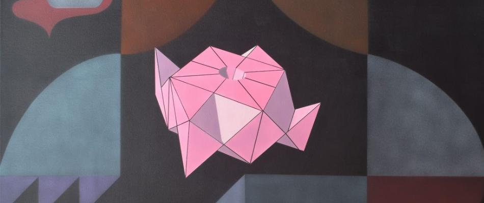 John Roberto artwork pink cube 2023